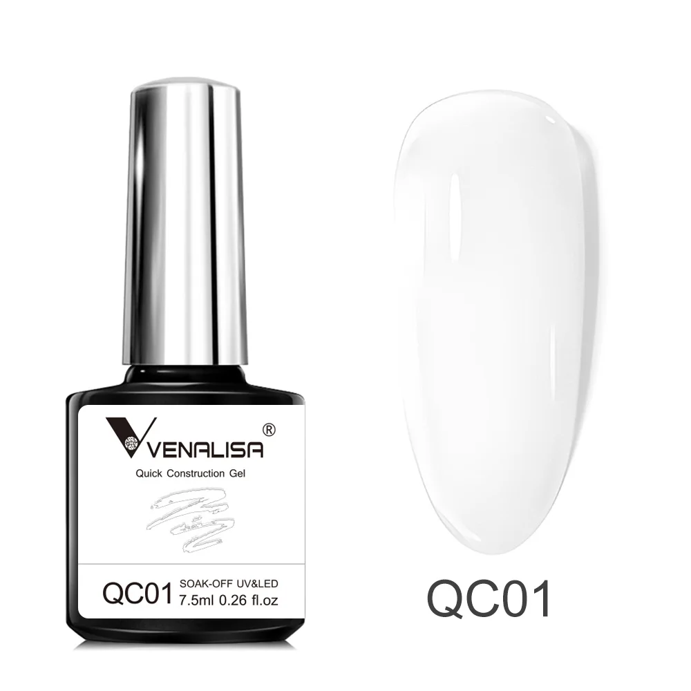 Venalisa 7.5ml Quick Construction Gel Jelly Melkwit Semi-transparante nagellak Losweken UV LED Naakt Roze Builder Nagelgel