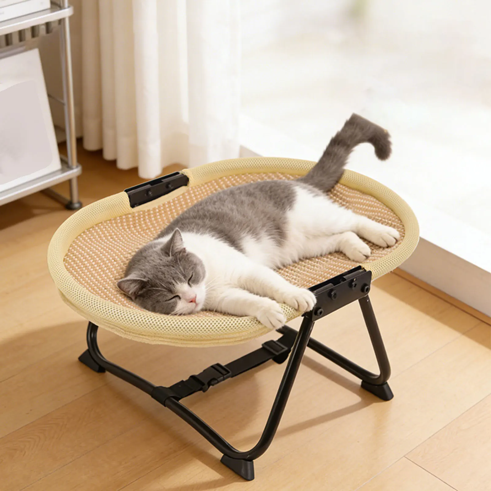 

Elevated Pet Bed Indoor Accessory Portable Outdoor Multifunctional Furniture Sturdy Metal Frame Pet Supplies Pet Furniture