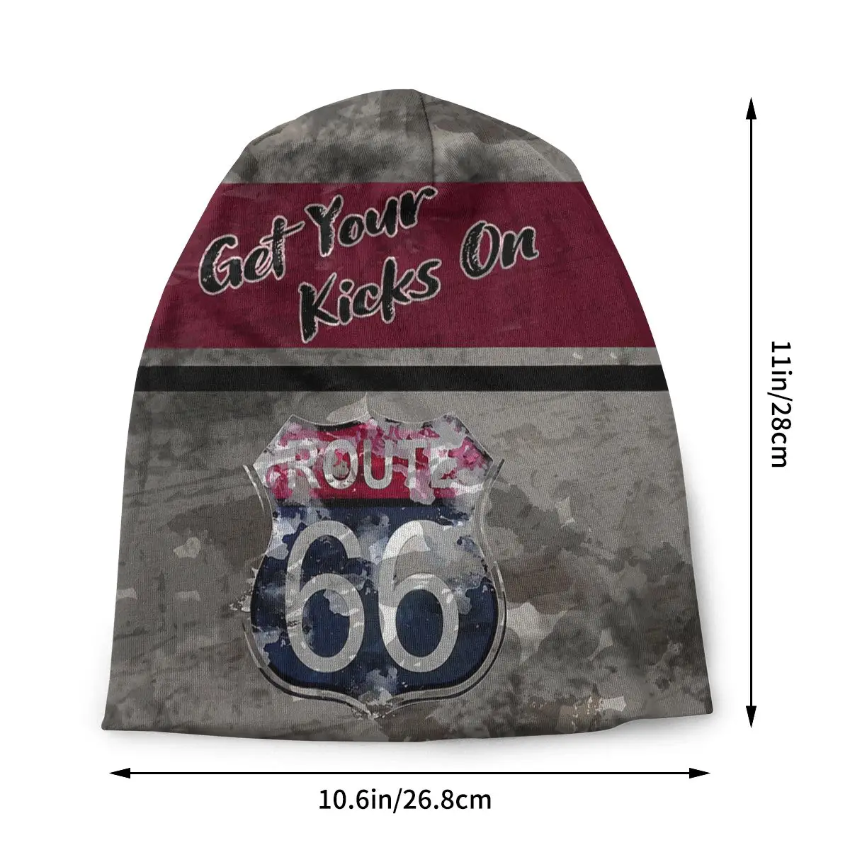 U S Route 66 Get Your Kicks On Men Women Thin Beanies Cycling Ski Cap Double Layer Fabric Bonnet Hat