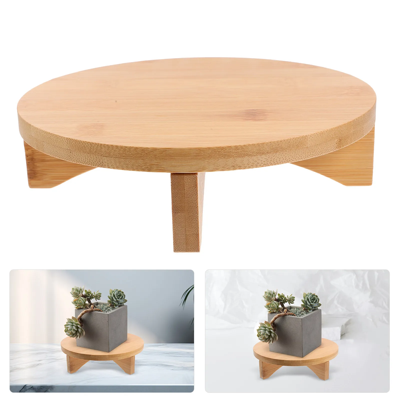 木製プラントスタンド-室内用-無垢材製-植物棚用-防水トレイ付き-屋内外スペースに最適-簡単設置