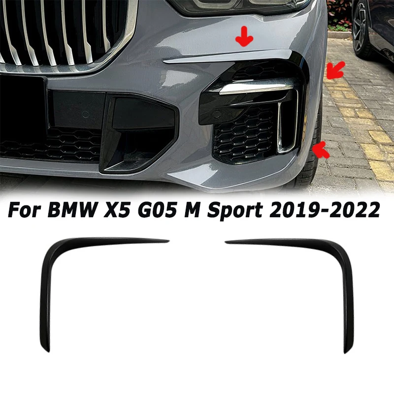 

Car Front Side Wind Knife for BMW X5 G05 M Sport 2019-2022 Air Vent Splitter Spoiler Cover Car Accessories Auto Aftermarket