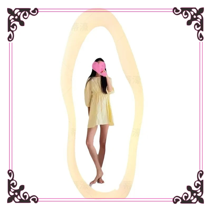 Different line mango mirror Wave mirror Luminous cloud floor mirror Irregular