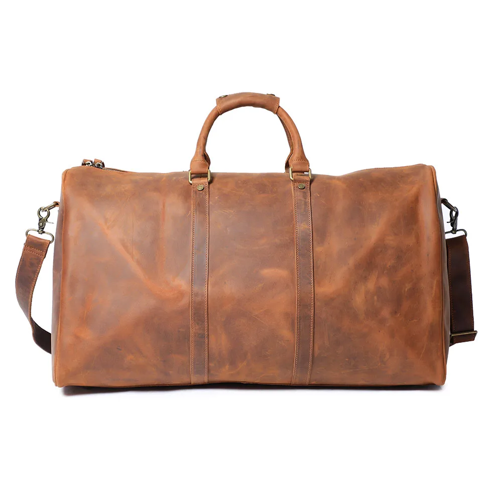 S.WORKER Vintage Vollnarbenleder-Reisetasche Große Kapazität Weekender-Reisetasche für Männer Sporttasche – Detail 21