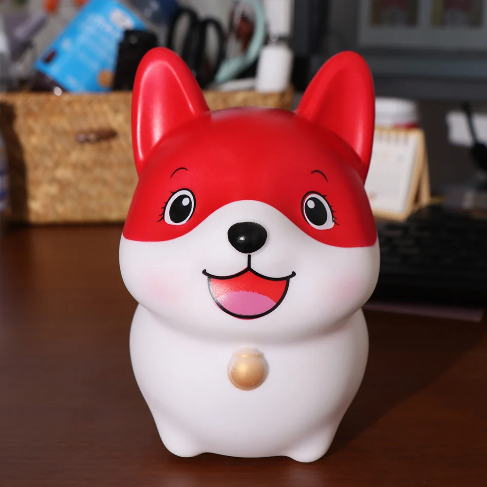

Corgi Dog Cartoon Piggy Bank Figure Model Decorative Child Money Boxes Cartoon Fall Prevention Kid Coin Banks Festive Home Gift