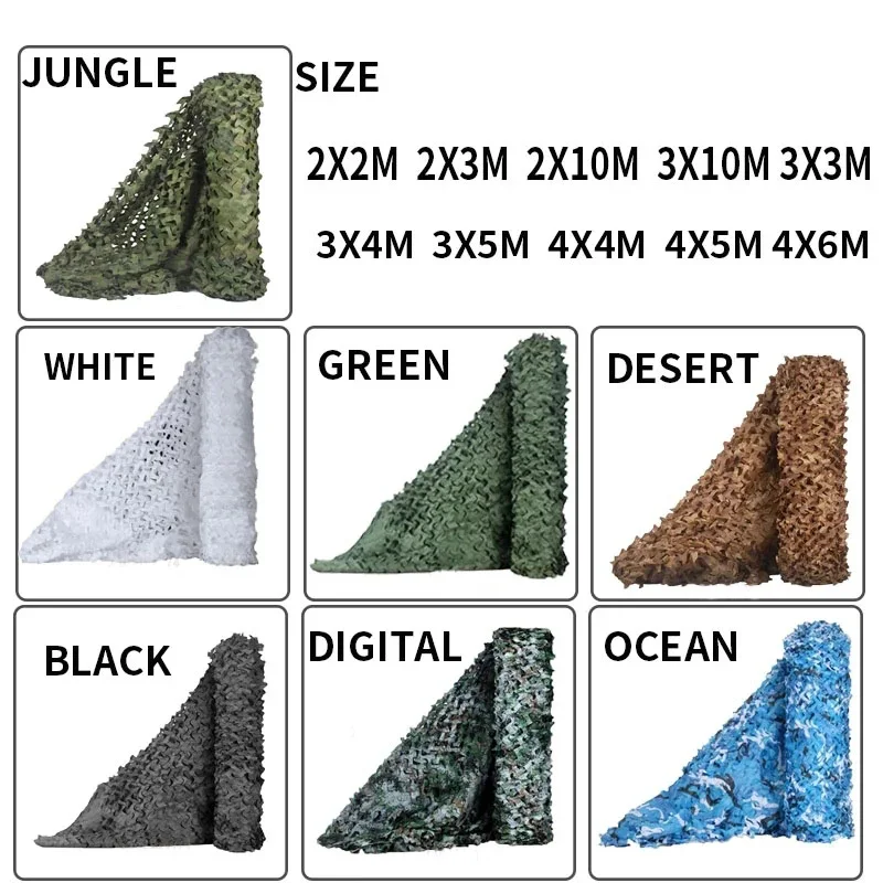 Reinforced Camouflage Net Double Oxford Cloth for Shelter Decoration Sunshade Camouflage Fence Camping Training Party Awning