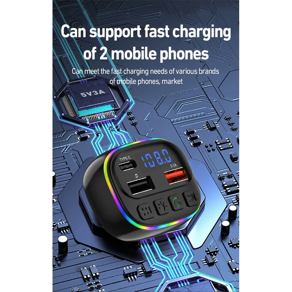 Car Audio Streaming Car Wireless Charger Clear Voice Communication Compatible With 12V-24V Vehicles For Car For Audio Streaming