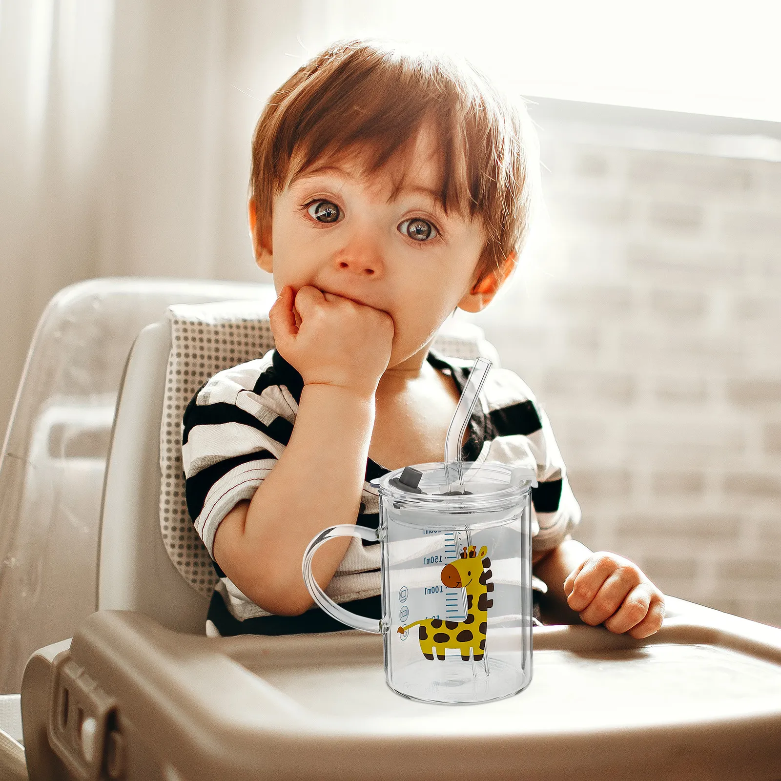 

1 шт. Детский стакан в форме оленя из премиального стекла для дома, ресторана, отеля, термостойкий, с гладким горлышком