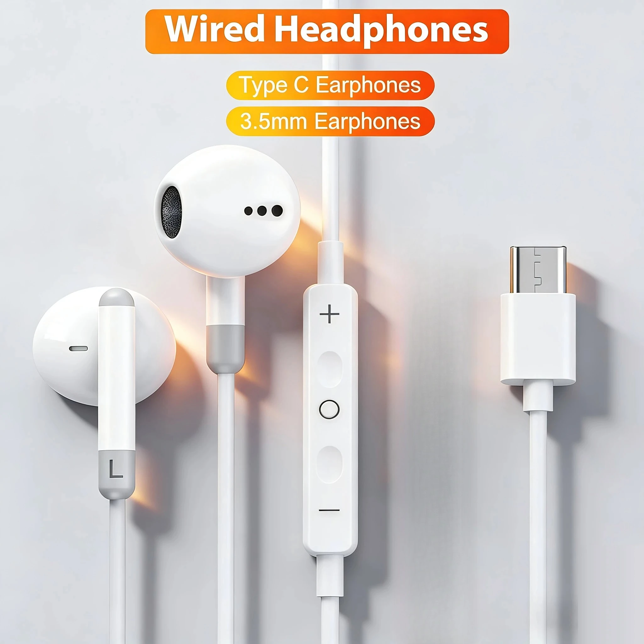 

Type C Wired Headphones For Xiaomi 14 13 12 11 Pro Ultra Lite 3.5MM Earphone For POCO Huawei Samsung Earbuds Accessories