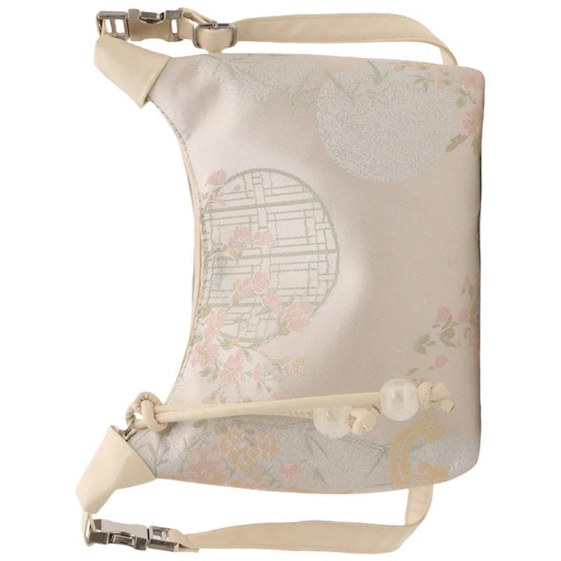 Elegant Weaving Fabric Shoulder Bag Traditional Chinese Crossbody Handbag