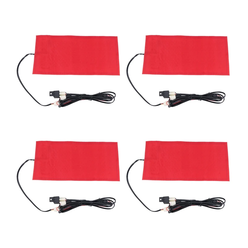 

4X 25W 12V Universal Motorcycle ATV Seat Heated Cushion Waterproof Pad Heating Pad Mat Winter Warmer