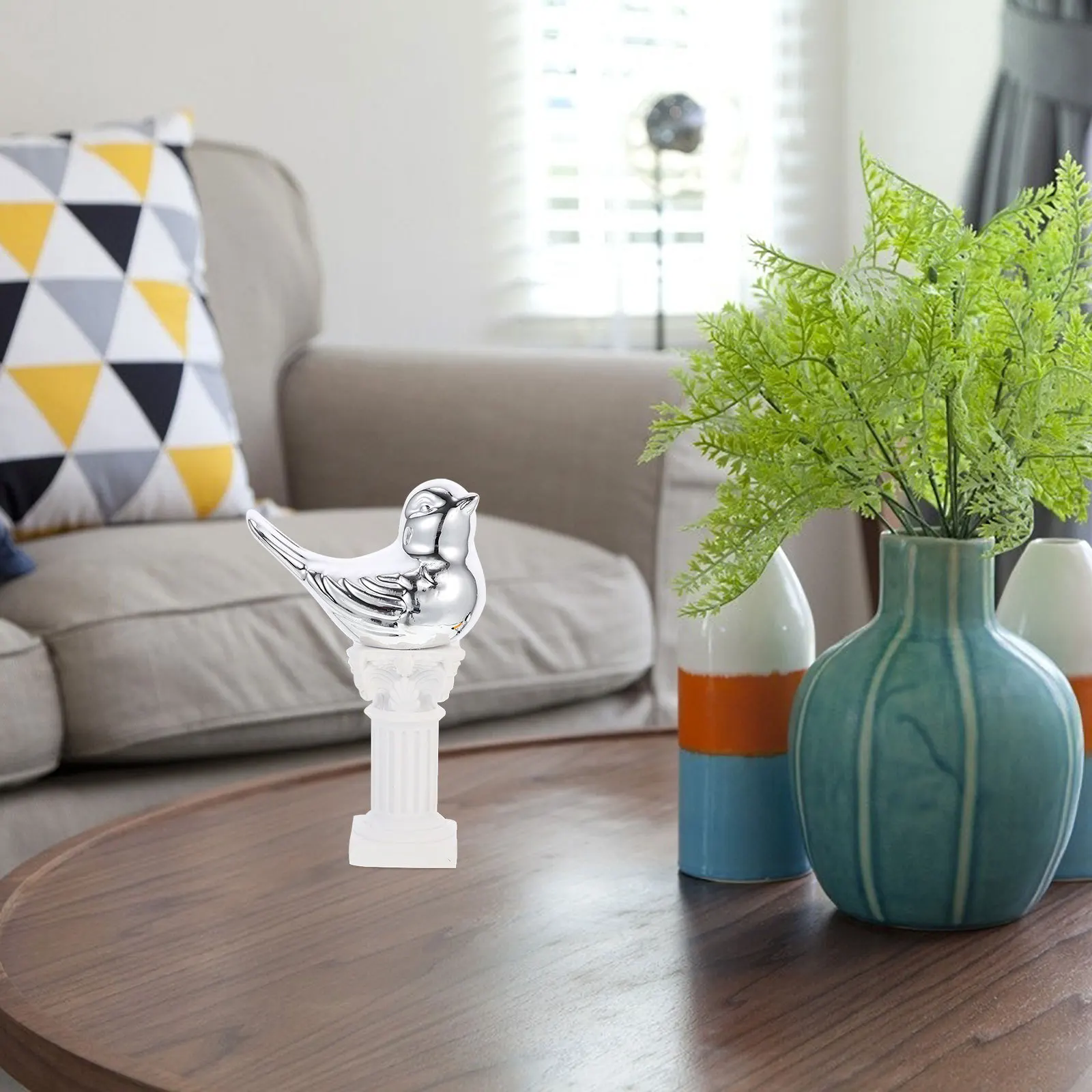 

1Set Roman Style Animal Column Sculpture Resin Ornament Balcony Bedroom Living Room Decoration Animal Figurine