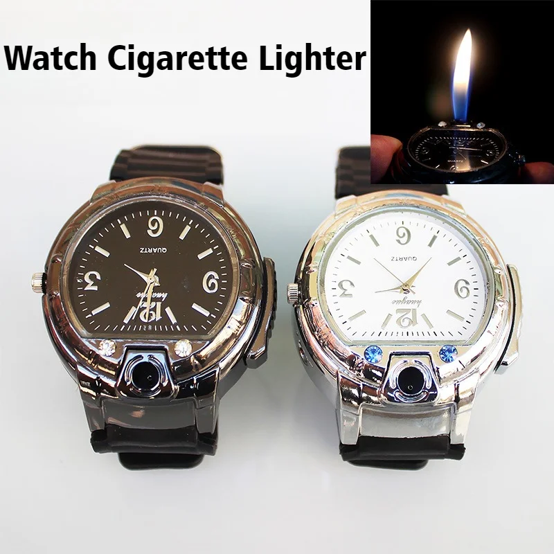 

New Cigarettes Ignifier with Dial Watch Cigar Lighter with Watch Strap Smoke Windproof Open Flame Lighters & Smoking Accessories
