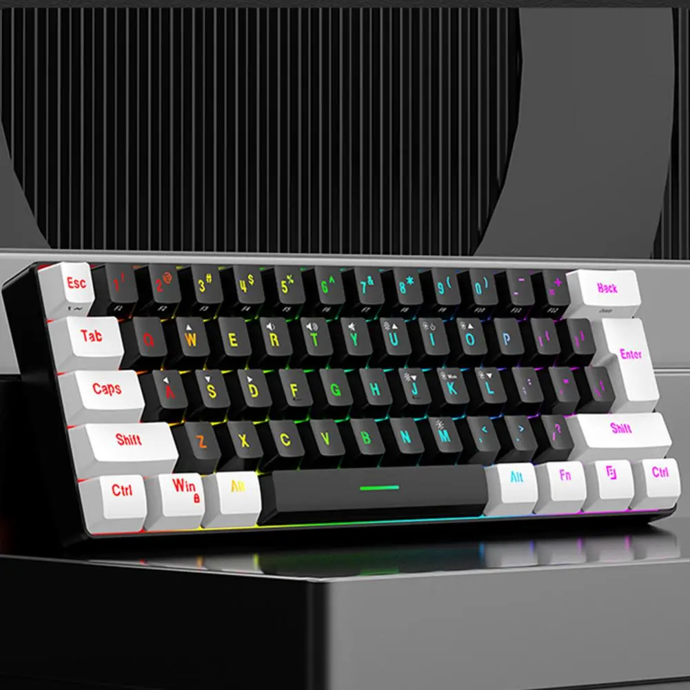 Rgb Keyboard Wired Mechanical Gaming Keyboard with Rgb Universal 61-key Mini Keyboard Combo Compact Office Desktop Set Rgb