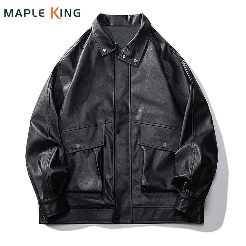 

Mens Leather Jackets Punk Motorcycle Streetwear Top Quality Loose Hip Hop Coats Jaqueta Vintage Men Casaca Biker Vestes Hommes