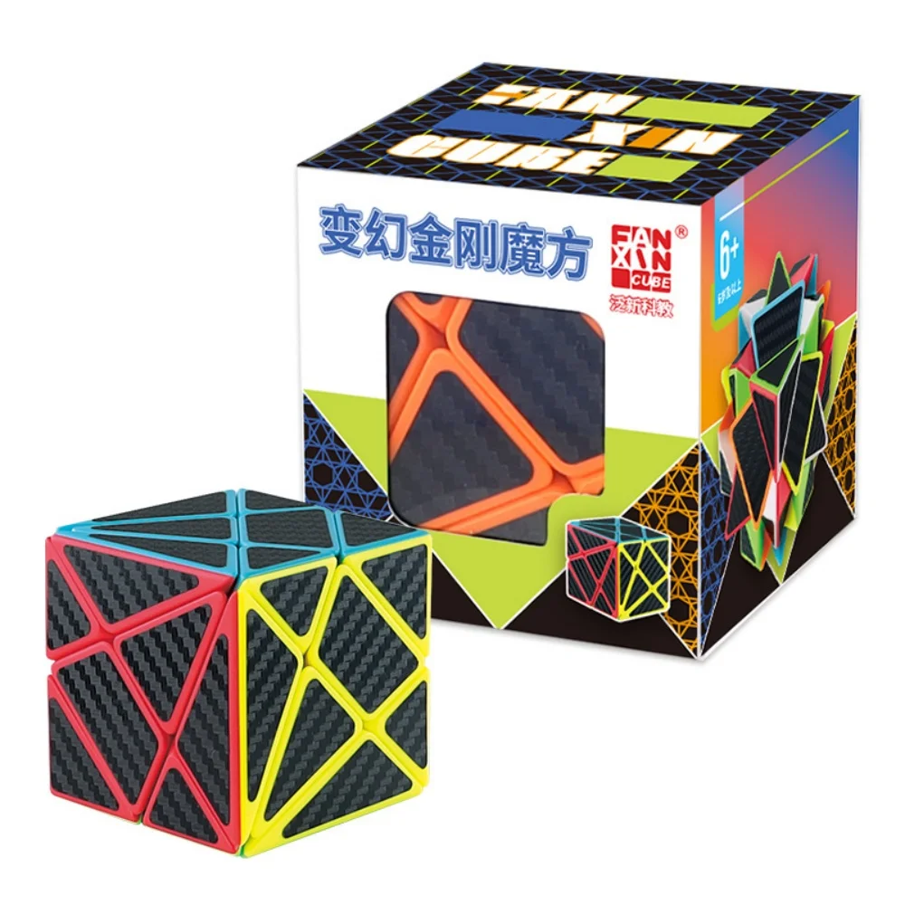 FanXin Carbon Fiber Sticker Axis/Windmill/Fisher/Maple Leaf Professional Speed Magic Cube Education Learnning Cubo Magico Toys