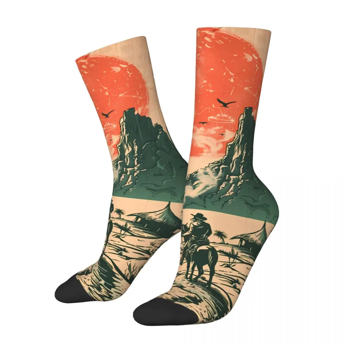 Wild West Cowboy Sock Printed Man Polyester