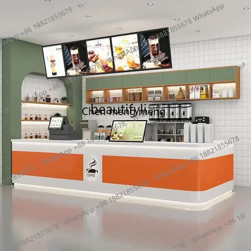 H134 Coffee Milk Tea Shop Cashier Baking Cake Shop Cabinet Fruit Catering Bar Front Desk