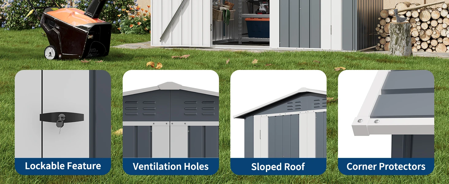 Metal Garden Storage Shed — product detail 2