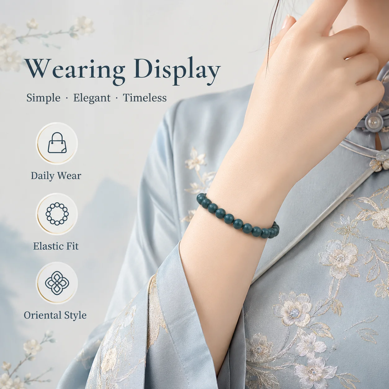 Blue Lotus Floral Incense Bracelet Traditional Chinese Ancient Formula Cool Fresh Aromatherapy Bracelet Calming Mood Soothing Un