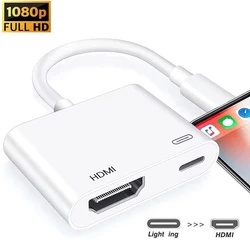 HDMI Adapter for iPhone iPad to TV Lightning to HDMI Adapter 1080P Lightning Digital AV Converter Sync Screen HDMI Cable Adapter