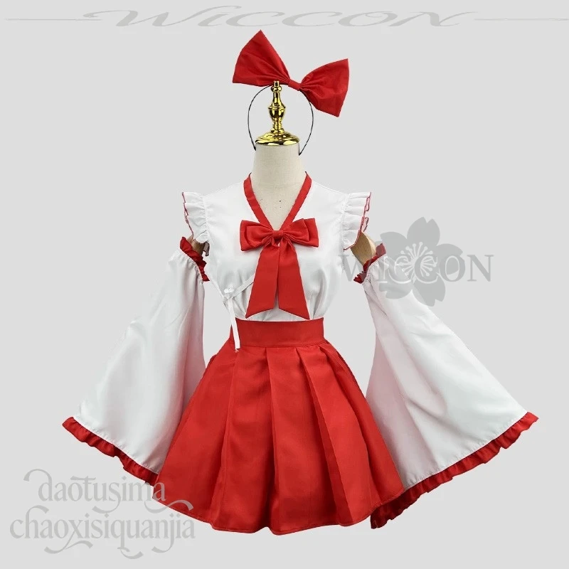 2026 عيد الميلاد التصميم الأصلي Kawaii اليابانية ميكو الساحرة الأحمر فستان قصير القوس عقال لطيف الساحرة أنيمي زي هالوين كوس #3