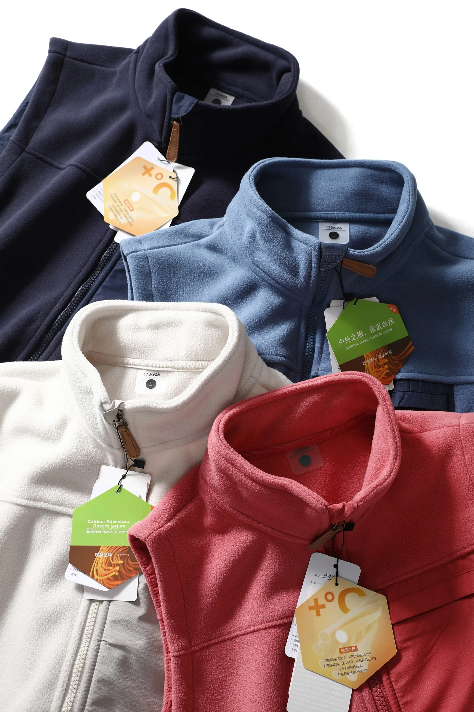 High Efficiency Warm Double-Sided Fleece Vest Men's Winter  Color Zipper Closure Stand Collar Thermal Vest Fashionable