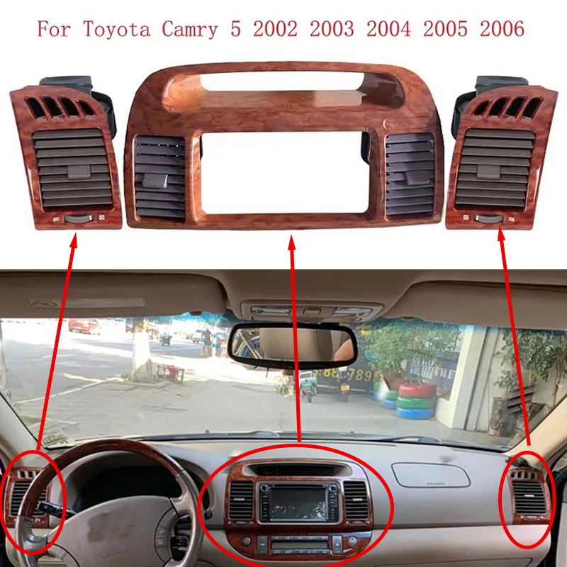 

A Pair of Left-Hand Drive Car Interior Central Control Air Conditioning Vent Grille Covers Suitable for Toyota Camry Xv30 2001 2002 2003 2004 2005 2006 Models