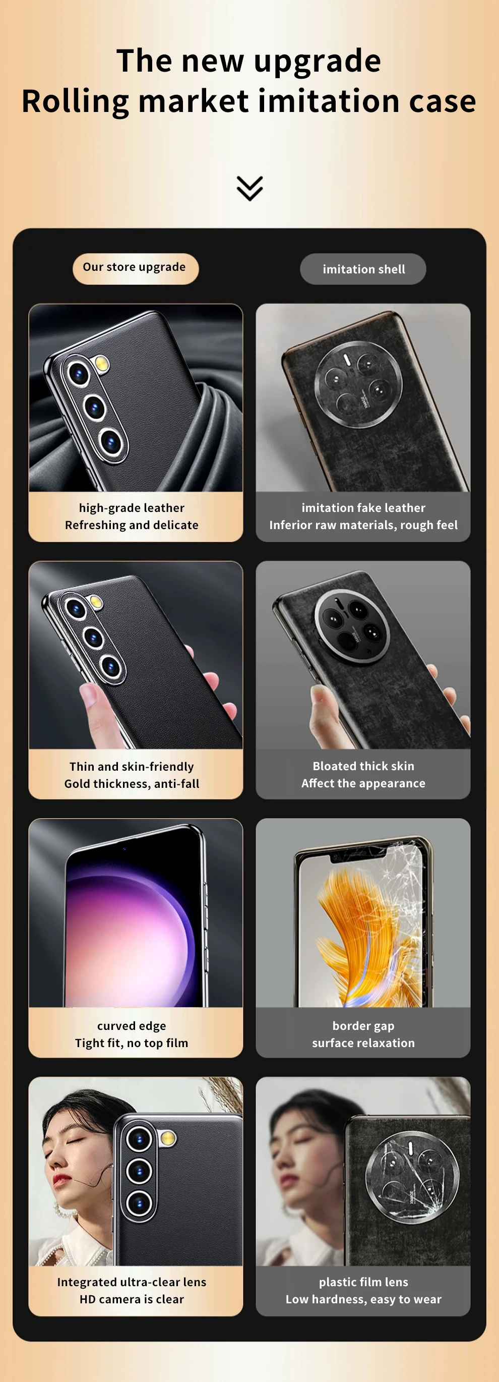 Handy hülle aus echtem Rindsleder für Samsung Galaxy S 24 23 S24 S23 Ultra S22 plus S21 Fe Note 20 Beschichtung stoß feste Schutzhülle – Detail 6