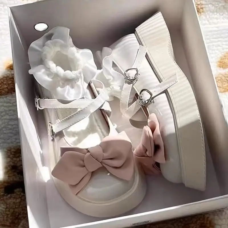 

New Leather Shoes Fashion Thick Sole Versatile Girl Shoes Autumn Simple Retro Loafers Comfort Soft Classic Elegant Sandals Girls