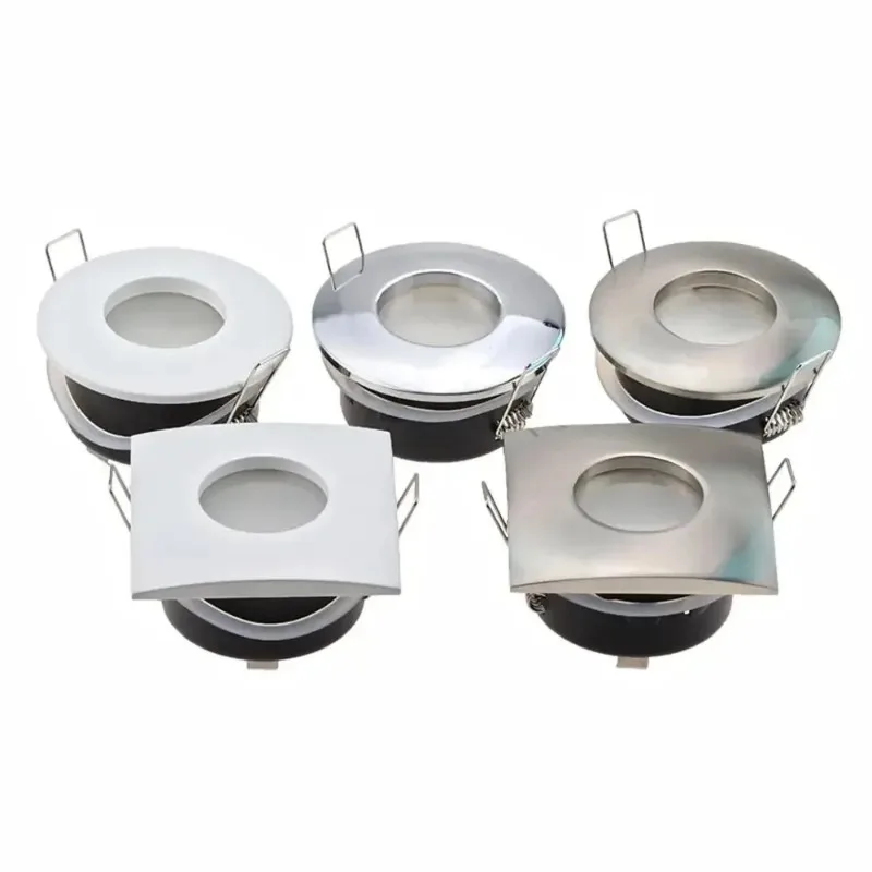 Impermeável embutido LED Spot Light, Luminárias Downlight, Round and Square Spotlight, Lâmpada Habitação, GU10 MR16, IP65 Recorte, 70mm