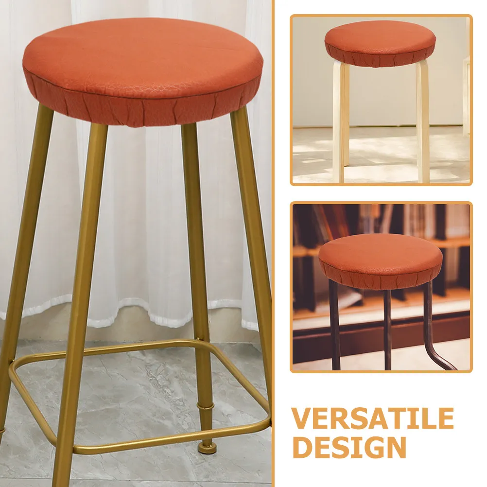 Elastic Round Barstool Seat Cover Fabric Stool Protector Decorative Cushion Removable Washable Chair Cover Round Seat Cushions - view 3