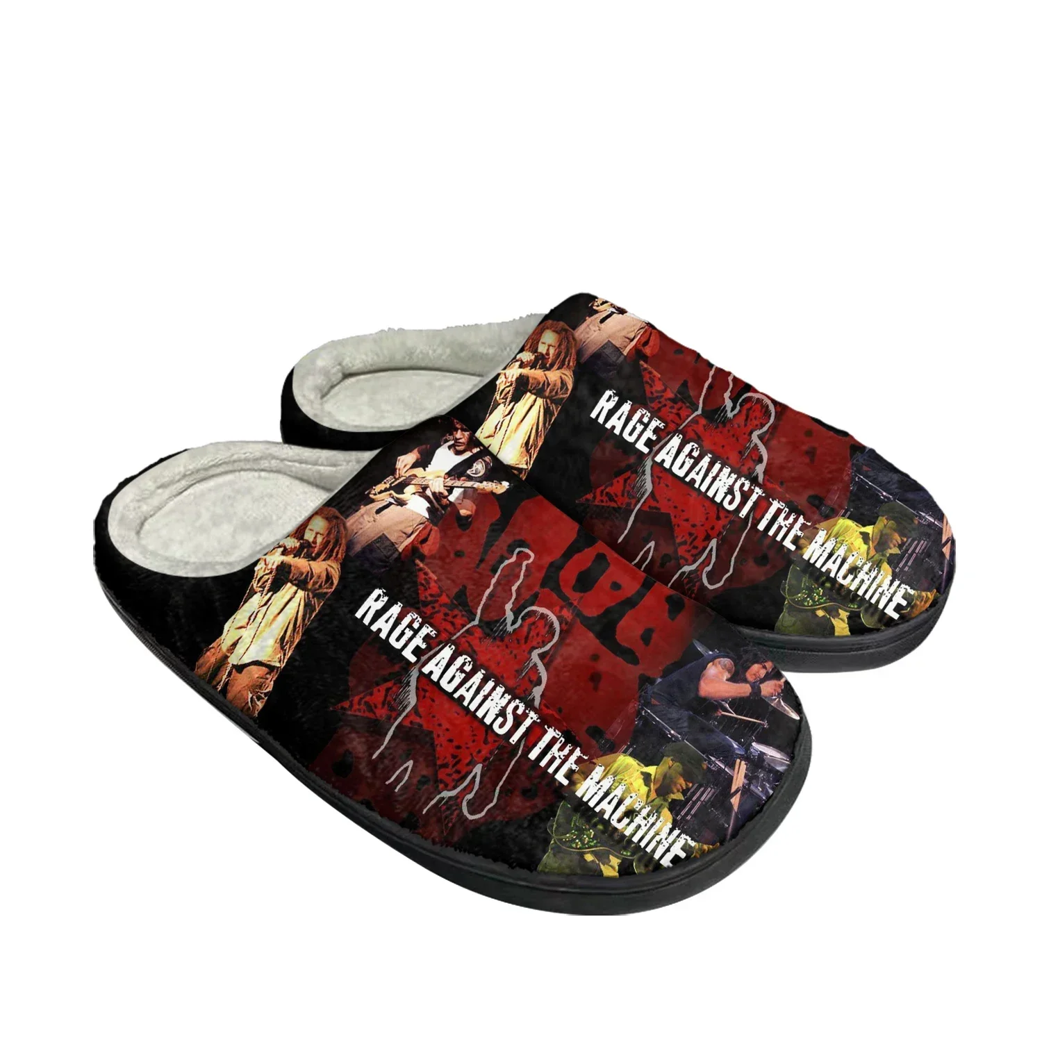 Rage Against The Machine Home Cotton Slippers Mens Womens Plush Bedroom Evil Empire Keep Warm Shoes Thermal Indoor Slipper Shoe
