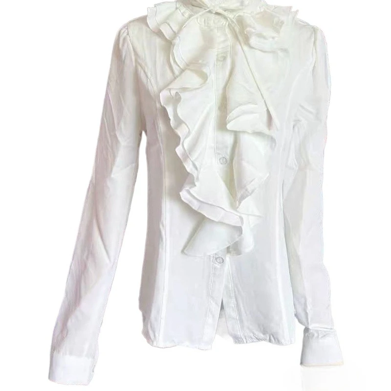 Camicette Lolita stile giapponese Deeptown Donna Camicie bianche con volant Kawaii Harajuku Camicia nera dolce stile preppy vintage Cutecore