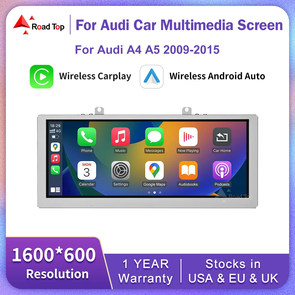 Linux 8.8inch Car Multimedia Touch Screen For Audi A4 A5 2009-2015 with Wireless CarPlay Android Auto Airplay Miracast Function