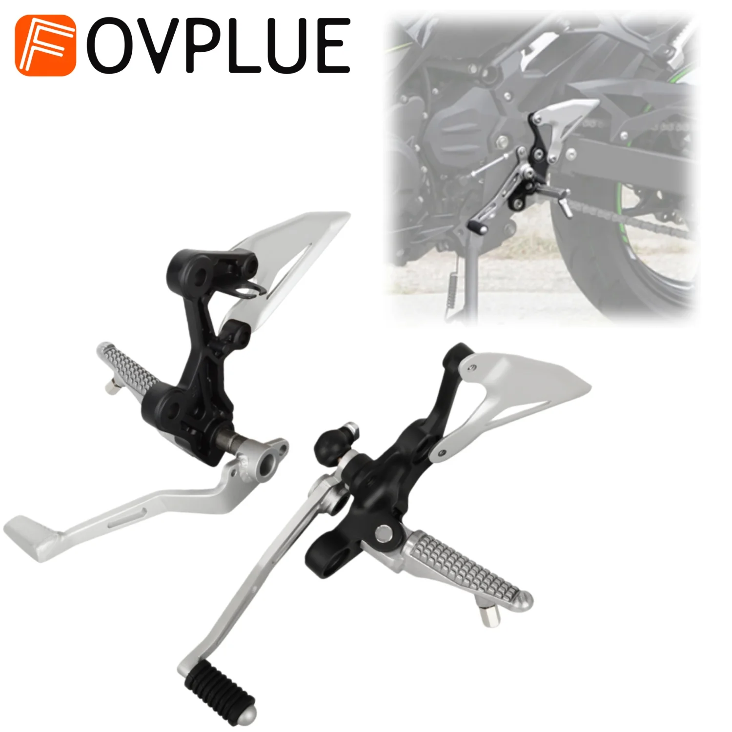 

Комплект кронштейнов для подножек мотоциклиста, рычаг переключения передач, педали тормоза, защитные плавники для Kawasaki Ninja 400 Z400 NINJA 500 Z500