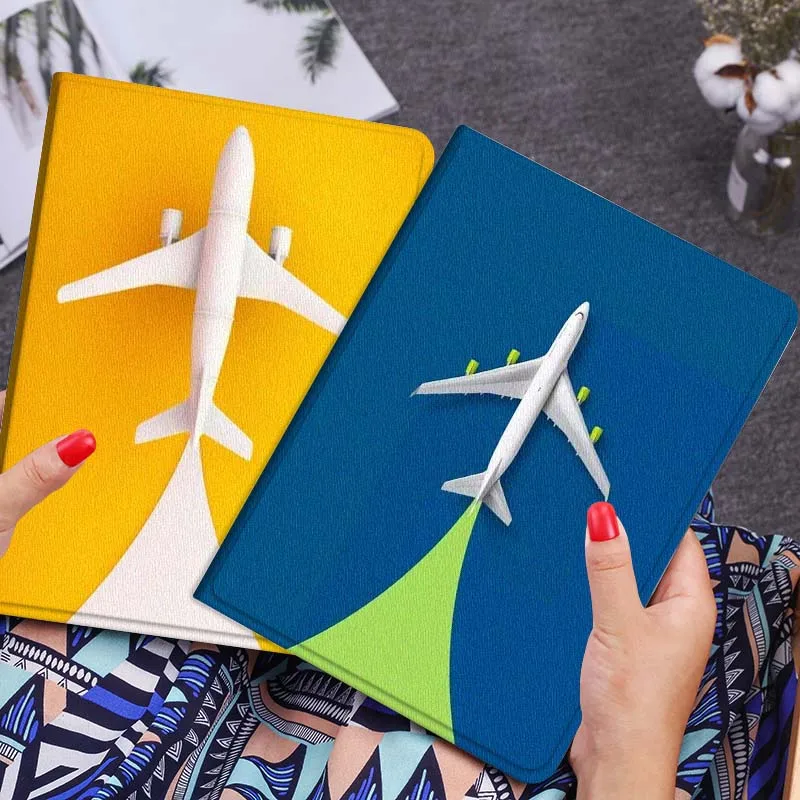 

White Paper Airplane Yellow Gift For Xiaomi Redmi Mi Poco Pad 2 5 6s 7 7s Ultra Pro Max 14 12.4 12.1 inch Soft Tablet Case