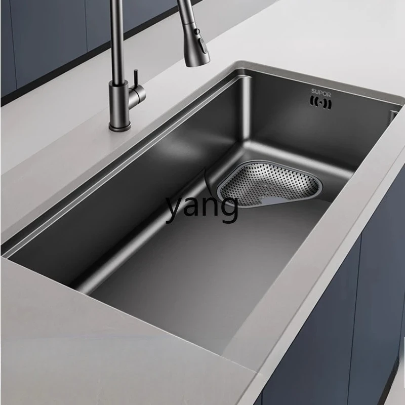 LTT Kitchen Sink Nano Large Single Bowl Gun Gray Vegetable Washing Sink Undermount Basin