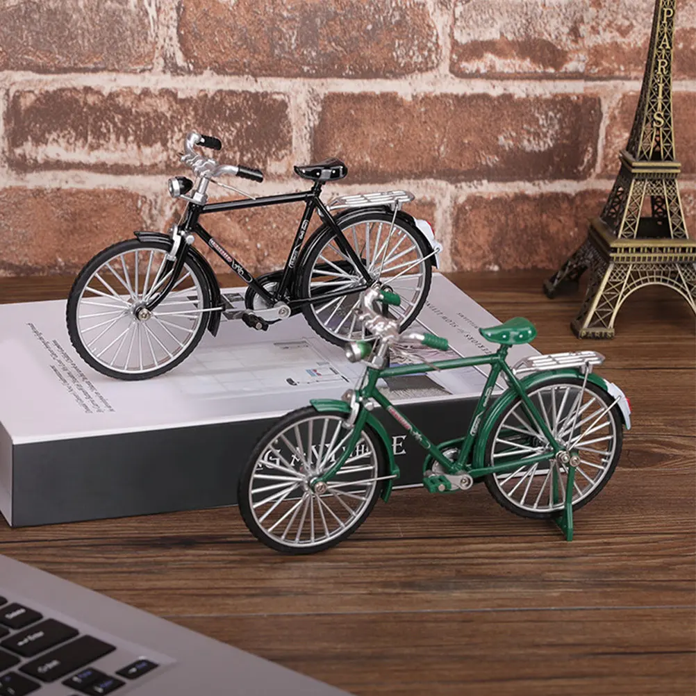 

Vintage Style Miniature Bicycle Ornament Retro Iron Art Desktop Decor for Home Office Shelf Kids Cognitive Development Gift