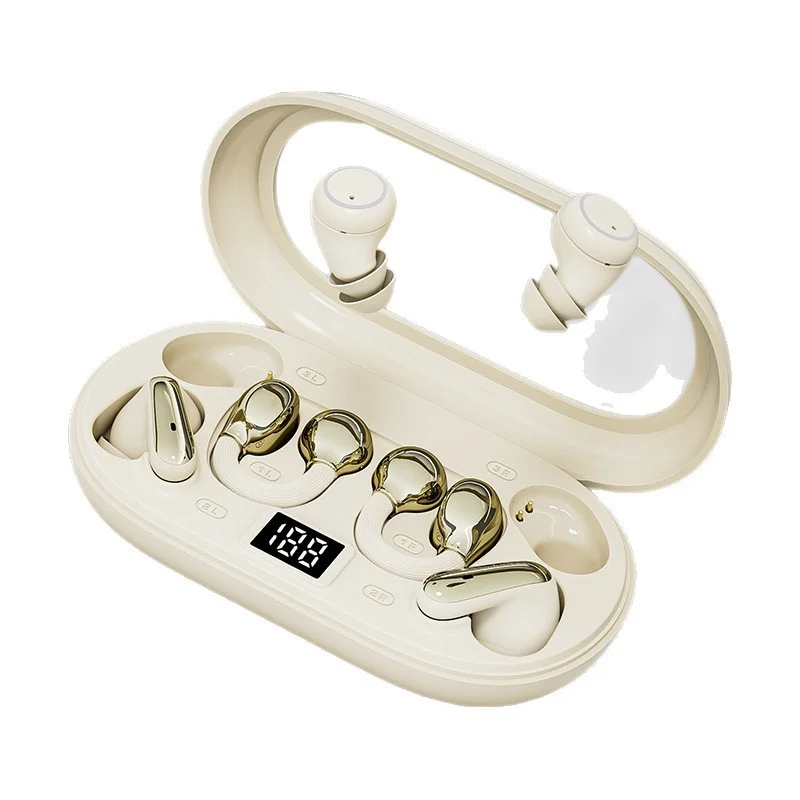 2026 New One-to-Three Sleep In-Ear Wireless Bluetooth Earphones, Sports Style, Clip-On, Digital Display, Long Battery Life view 5