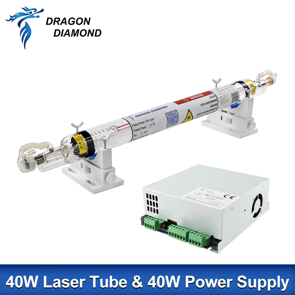 40W 45W Laser Glass Metal Tube+ Power PSU Whole Set Lamp MY Supply Source 110V/220V For Co2 Laser Engraving and Cutting Machine - Image 2