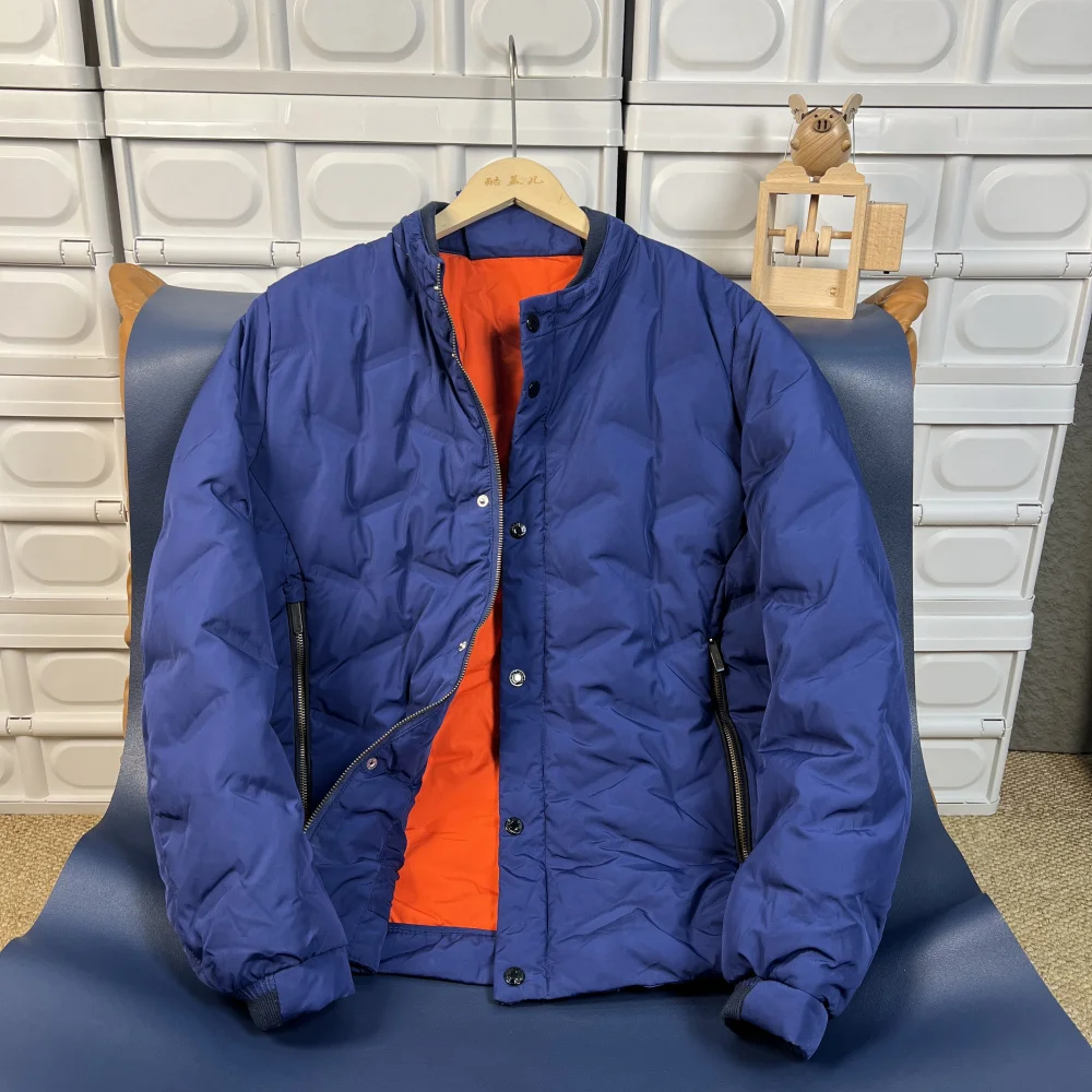 

Мужской пуховик с утеплением, защищающий от ветра, осенне-зимний, модный, минималистичный стиль, стандартный крой, на молнии.