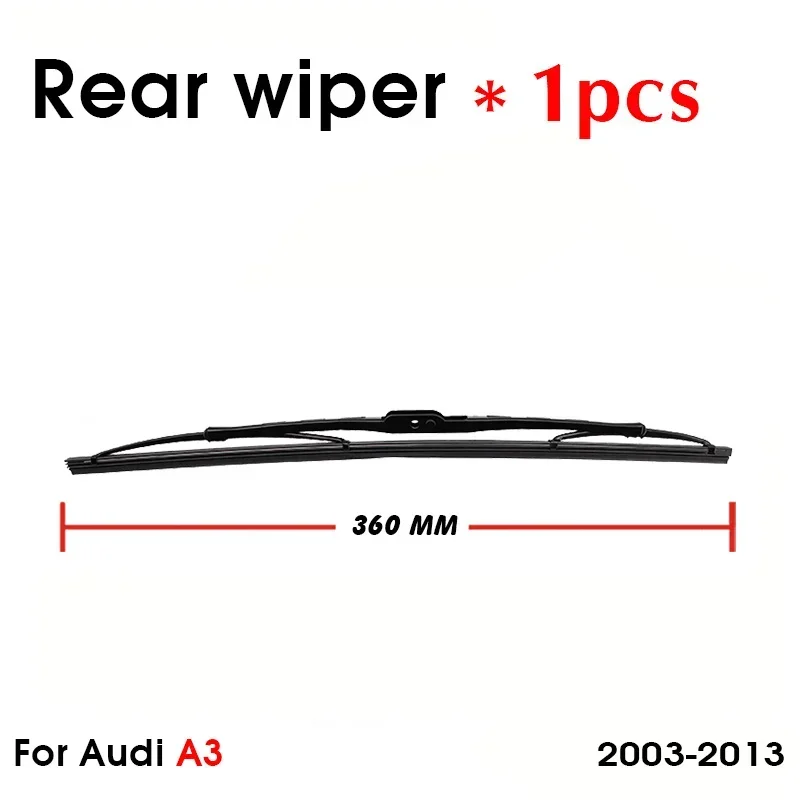أفضل سيارة الخلفية ممسحة زجاج أمامي الذراع شفرات فرش لأودي A3 2003-2013 الزجاج الأمامي الخلفي اكسسوارات السيارات التصميم