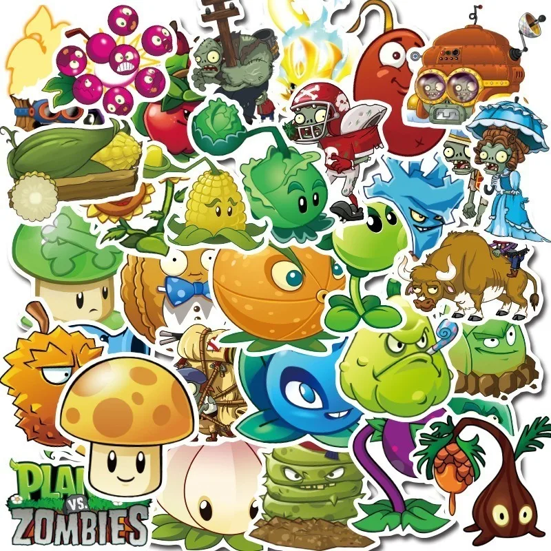 Plants Vs. Zombies Creative Funny Pea Shooter for Mobile Phone Computer Laptop Decoration Tray Around 2D Animation100pcs