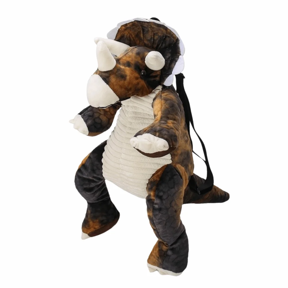 Creative Cartoon Dinosaur Backpack 3D Simulation Dinosaur Animal Dinosaur Bag Zipper Closure Adjustable Straps