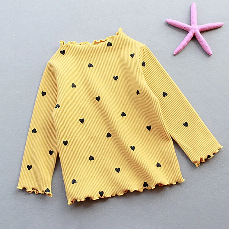 Menoea Girls Lovely Heart Print Sweaters New Autumn Kids Baby Pattern Clothing Fashion Clothes Casual Outfits Knit  Sweater