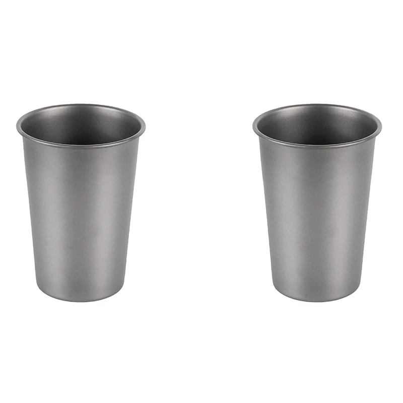 

2X Camping Titanium Beer Mug Cup Tourist Tableware Picnic Outdoor Kitchen Equipment Travel Cooking Cookware Hiking 500Ml