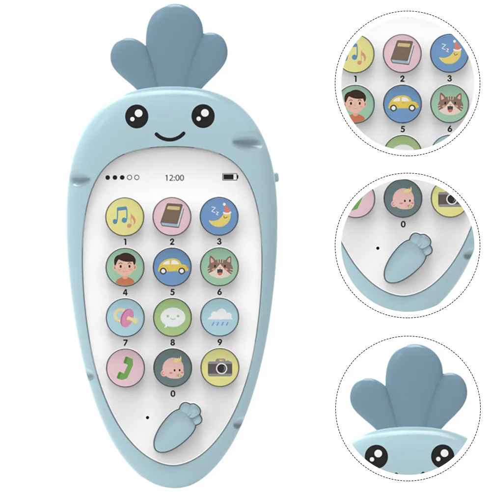 

Early Education Bilingual Smart Phone Toy Kids Baby Cartoon Mobile Radish Shape Phones USB Charging 37V Music Cry