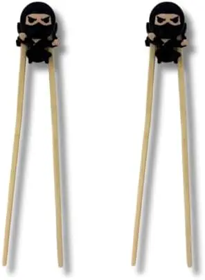 

Держатели для палочек для еды - набор из 2 штук, забавные тренировочные приспособления с соединителями | Сделано в США (Ninja)