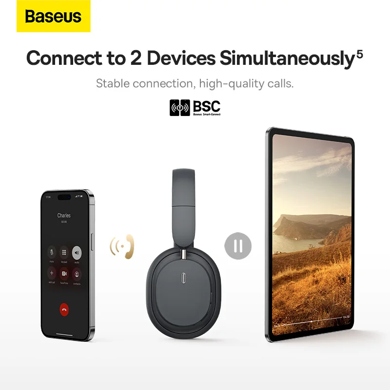 Baseus Bowie D05 cuffie auricolari Wireless Bluetooth 5.3 auricolare HiFI Stereo Fones cuffie pieghevoli senza fili cablate a doppio uso