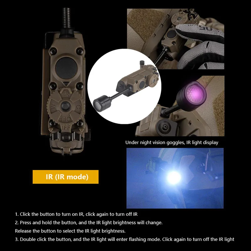 Lumière stroboscopique LED pour casque de lampe frontale polyvalente, lumière IR, lumière auxiliaire de chasse en plein air, rouge, vert, bleu, blanc, 1 PC